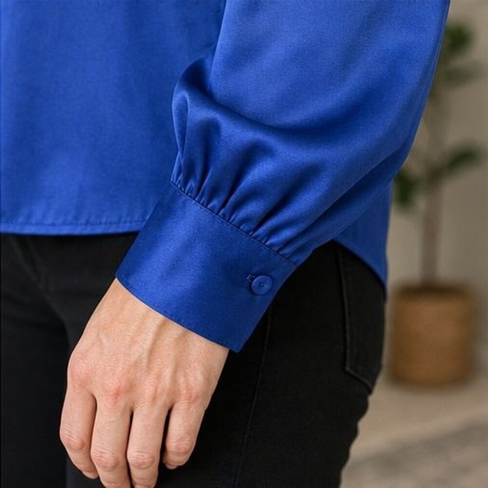 Ivory Tie Neck Blouse - Picture 5 of 6